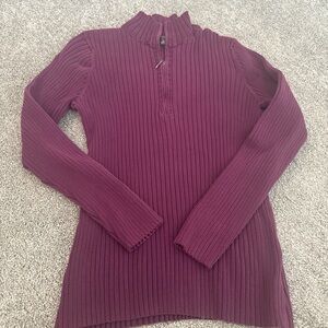 Eddie Bauer Women's Purple Ribbed Top